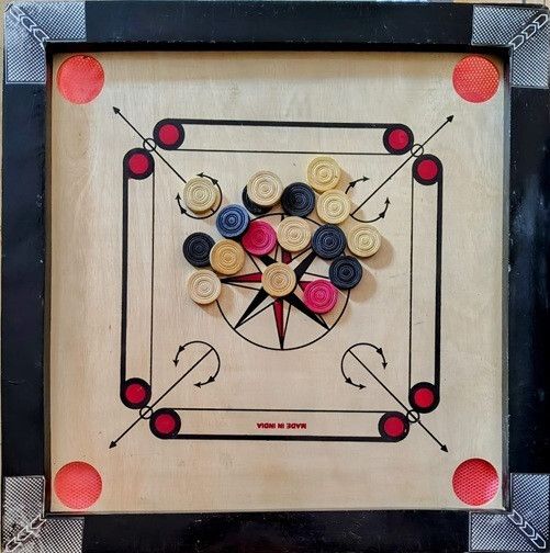 houseofcommon .//20 inch carom. coins.and.striker @ (black) Carrom Board/ 56 cm Carrom Board-picture-47