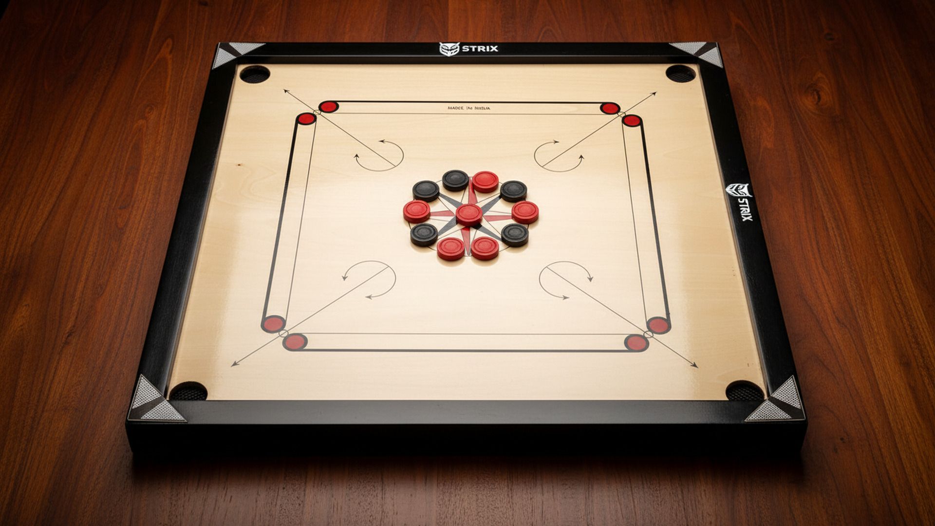 20 Inch Wooden Carrom Board Glossy Finish Frame for for Kids & Family Play 50 cm Carrom Board-image-43