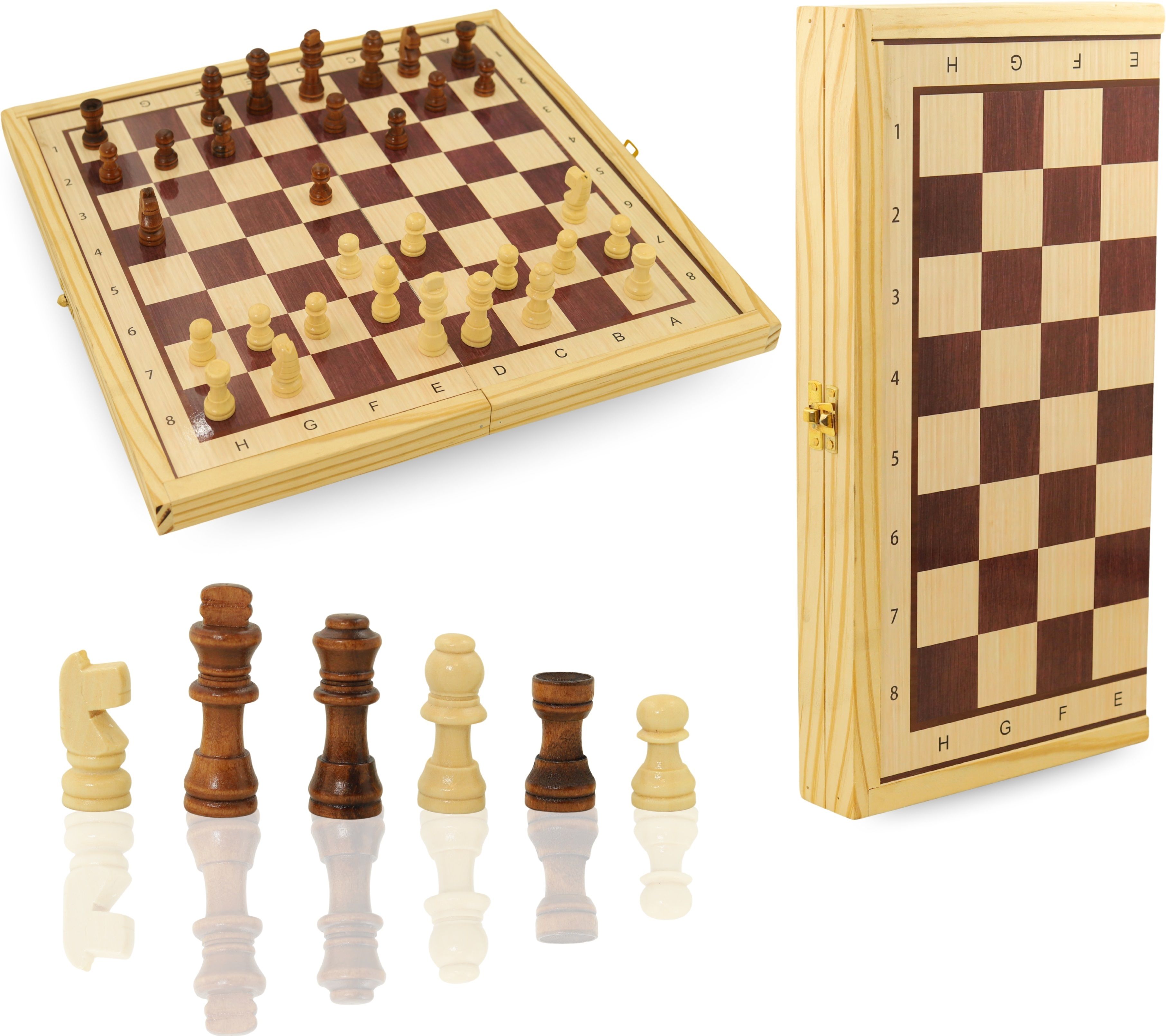 Wooden Folding Chess Board Game – Strategy Game for Kids and Adults 5 cm Chess Board