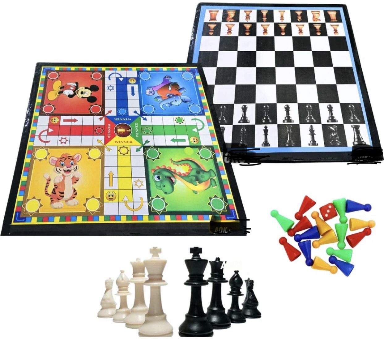 2in1 Ludo chess combo 12×12 inch fun board game 30.48 cm Chess Board-image-9