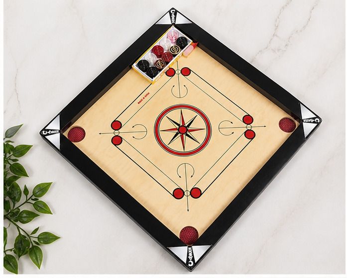 36 Inch Gloss Wooden Carrom Board Set with Coins, Striker & Powder 4 cm Carrom Board-image-11