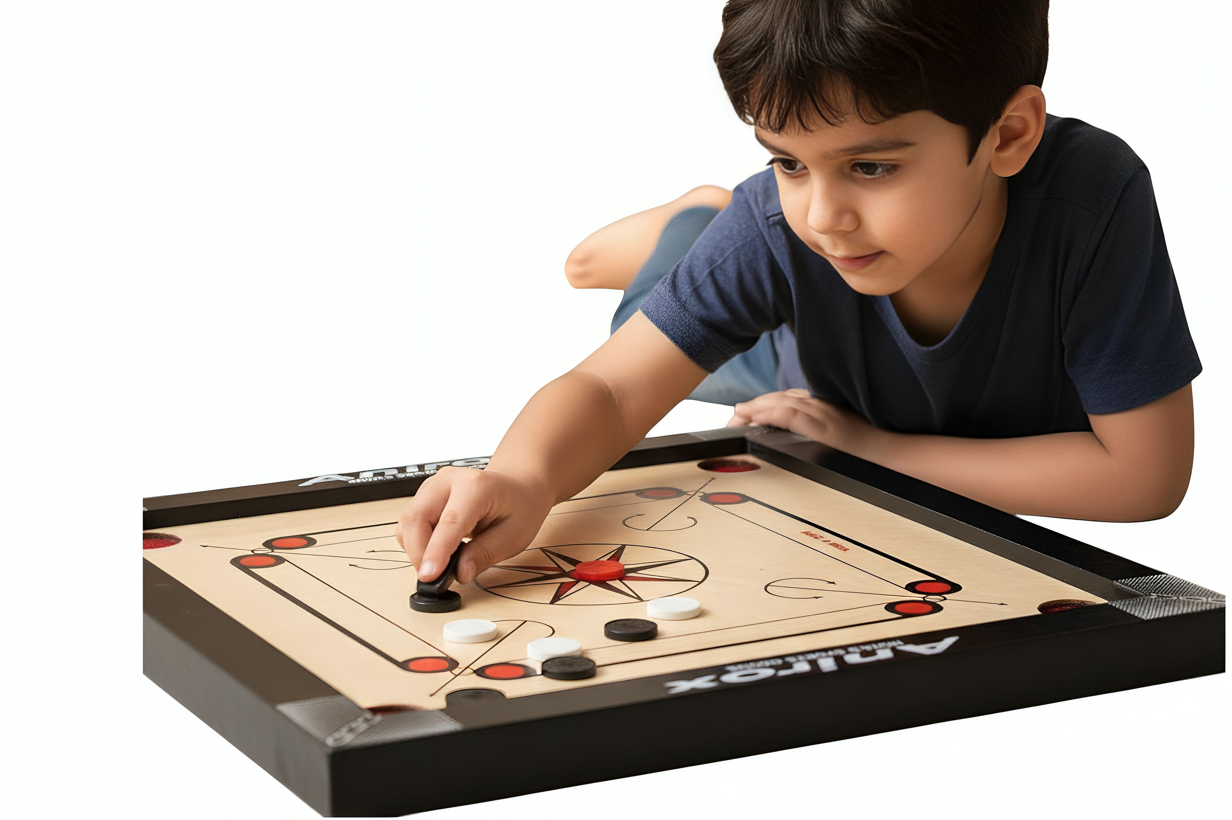 Classic Small-sized board with coins and striker included great budget pick. 30 cm Carrom Board-image-44