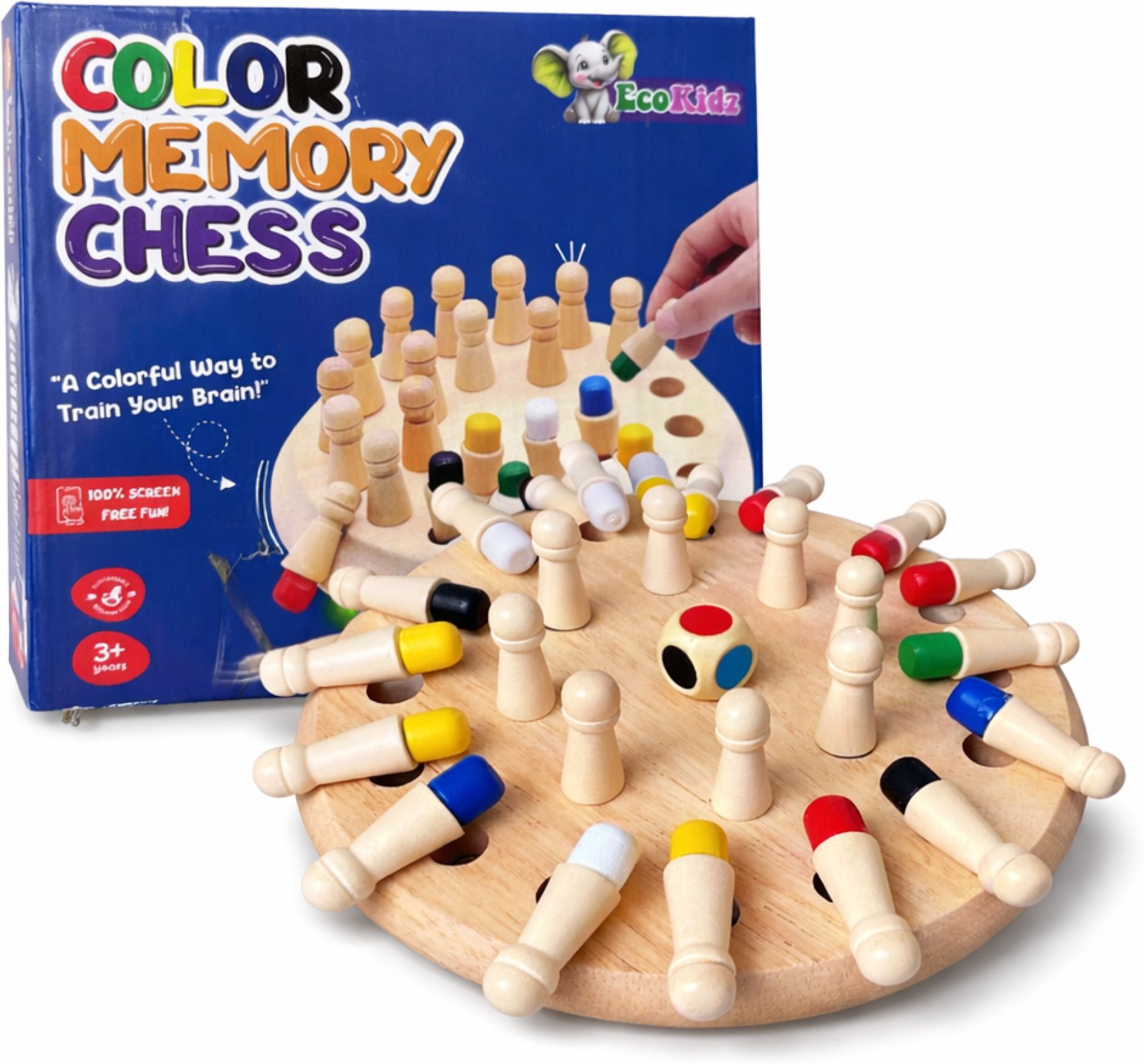 ecokidz Color Memory Chess Game 4 cm Chess Board-picture-30