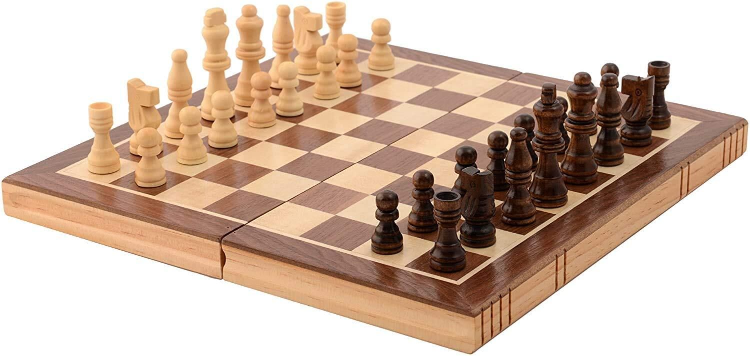 spocco 11x11 Inch Wooden Folding Chess Set with 32 Wooden Pieces Board Game Set 15 28 cm Chess Board-picture-46