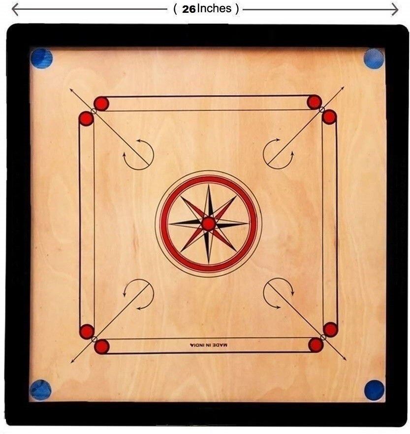 houseofcommon Gloss Finish Medium size Carrom Board with Coins, Striker & Powder Size 66.04 cm Carrom Board-picture-35