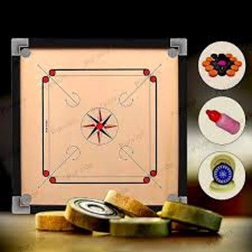 houseofcommon 26 inch carom. with coins and striker (black) Carrom Board 65 cm Carrom Board-picture-1