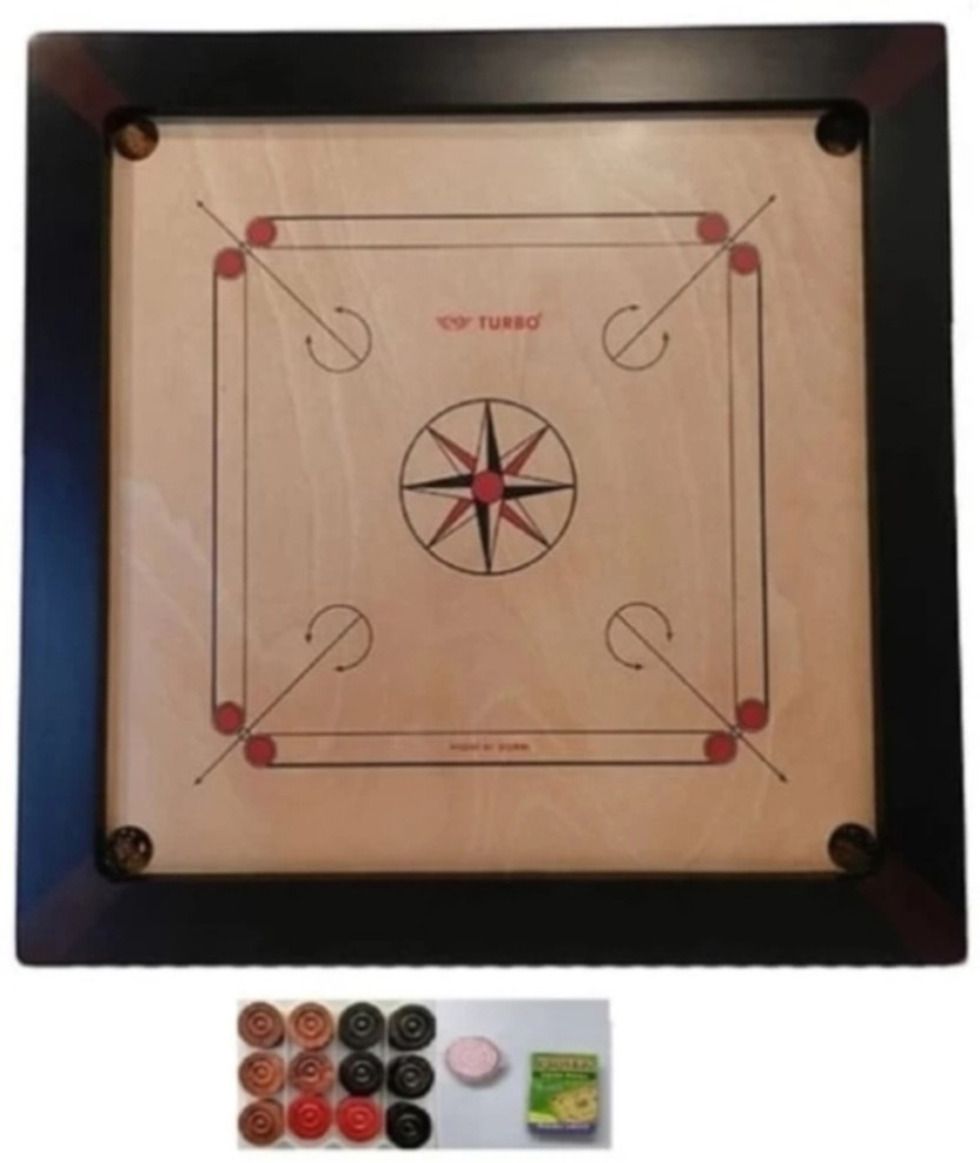 26 Inch Wooden Carrom Board with Coins, Striker & Powder - Indoor Family Game 66 cm Carrom Board-image-30