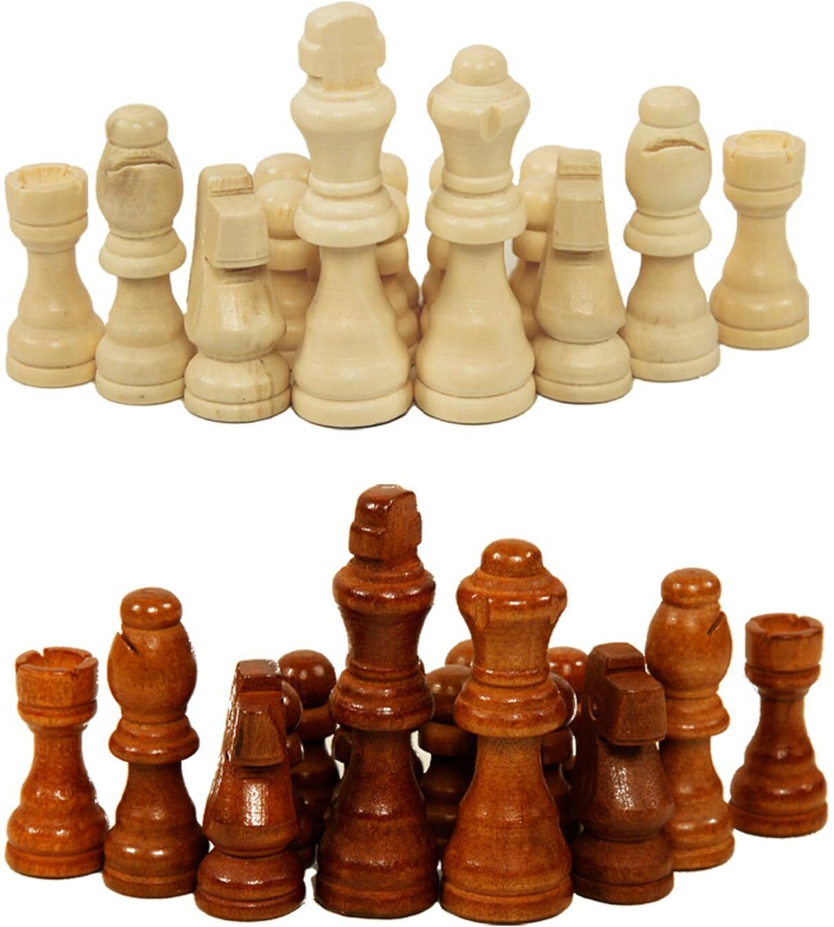 Wooden Chess Coins Set of 32 Non Magnetic Chess Pieces for All Chess Board 15 3 cm Chess Board-image-29