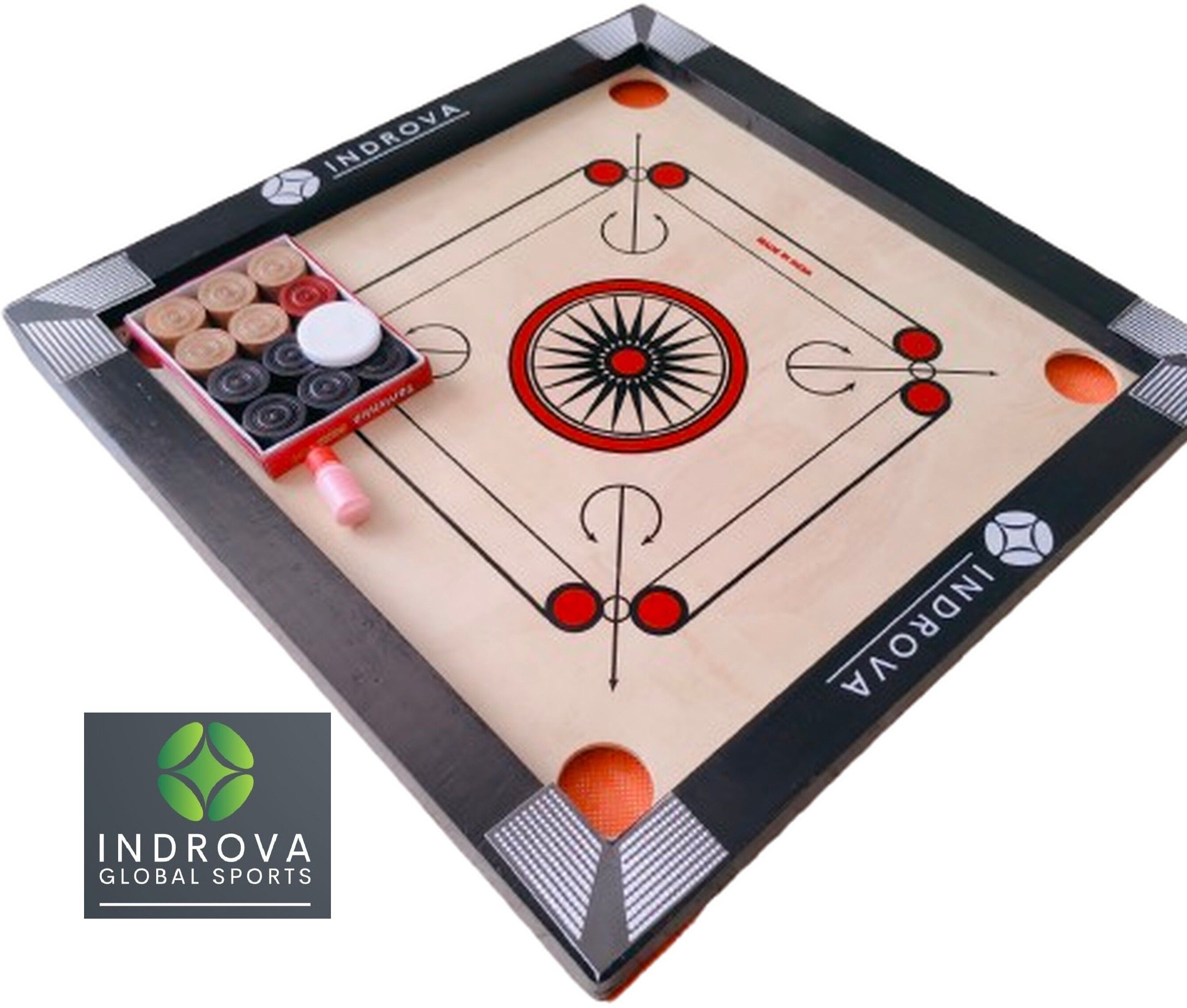 indrova 20 INCH CARROM BOARD WITH 24 WOOD COIN SET 50 cm Carrom Board-picture-22