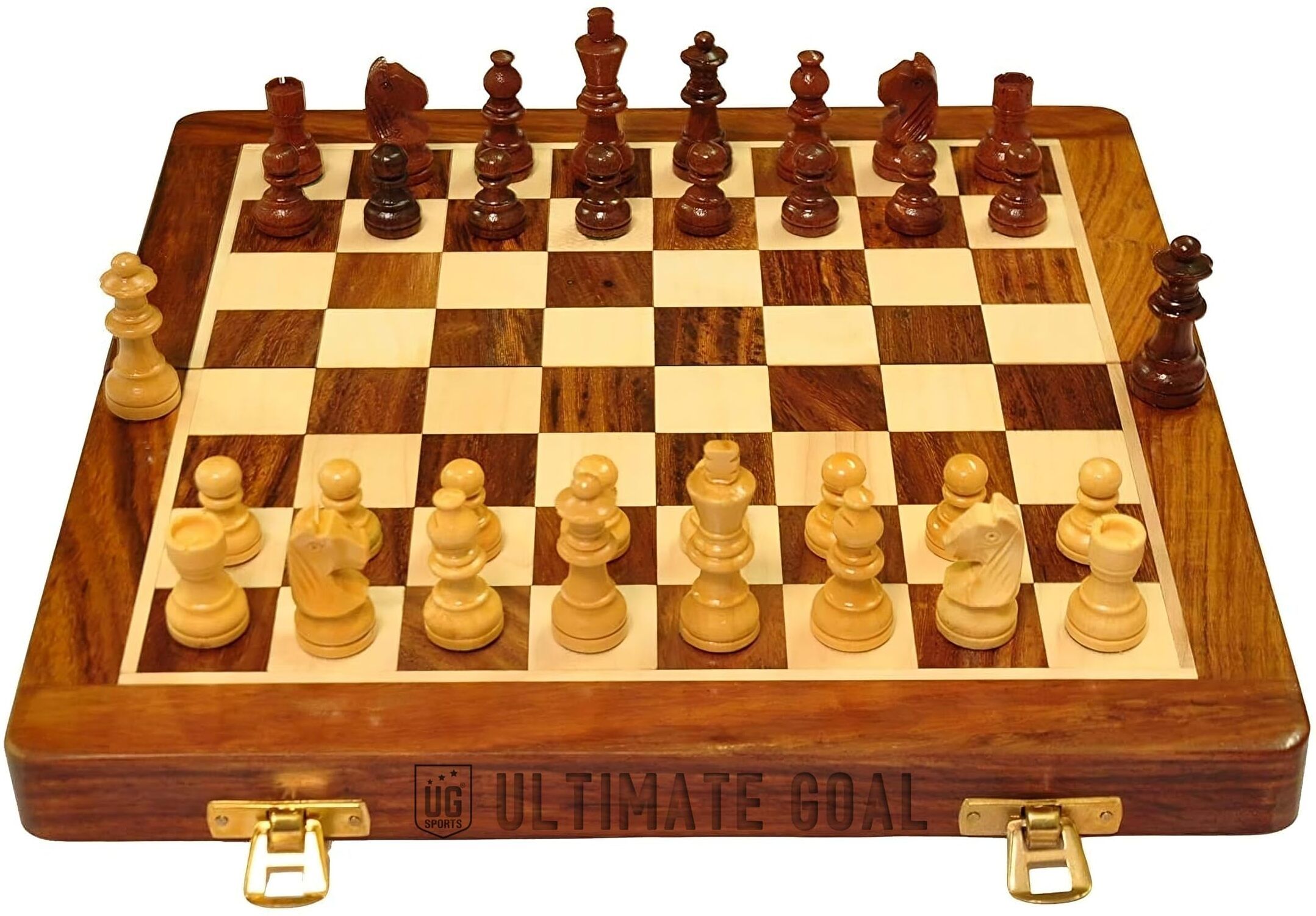 ultimate goal Wooden Foldable Chess with Magnetic Pieces For Kids and Adults (12x12 Inches) 3 cm Chess Board-picture-9
