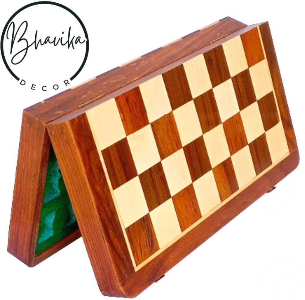 bhavikadecor Wooden Foldable Chess Board With Chess Pieces| 12x12 Inch 30.48 cm Chess Board-picture-26