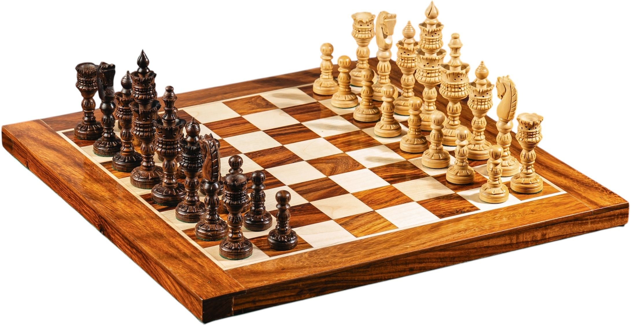 boss handicrafts 4.75" Lotus chess with 16" wooden chessboard 47 cm Chess Board-picture-48