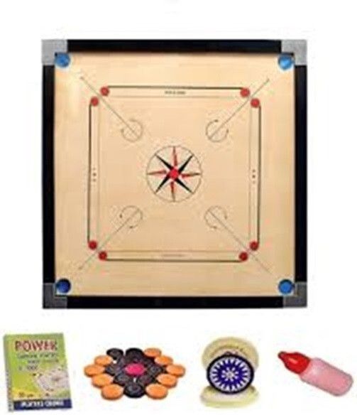 houseofcommon 20. inch. carom. with. coins. and striker (black) Carrom Board 82 cm Carrom Board-picture-44