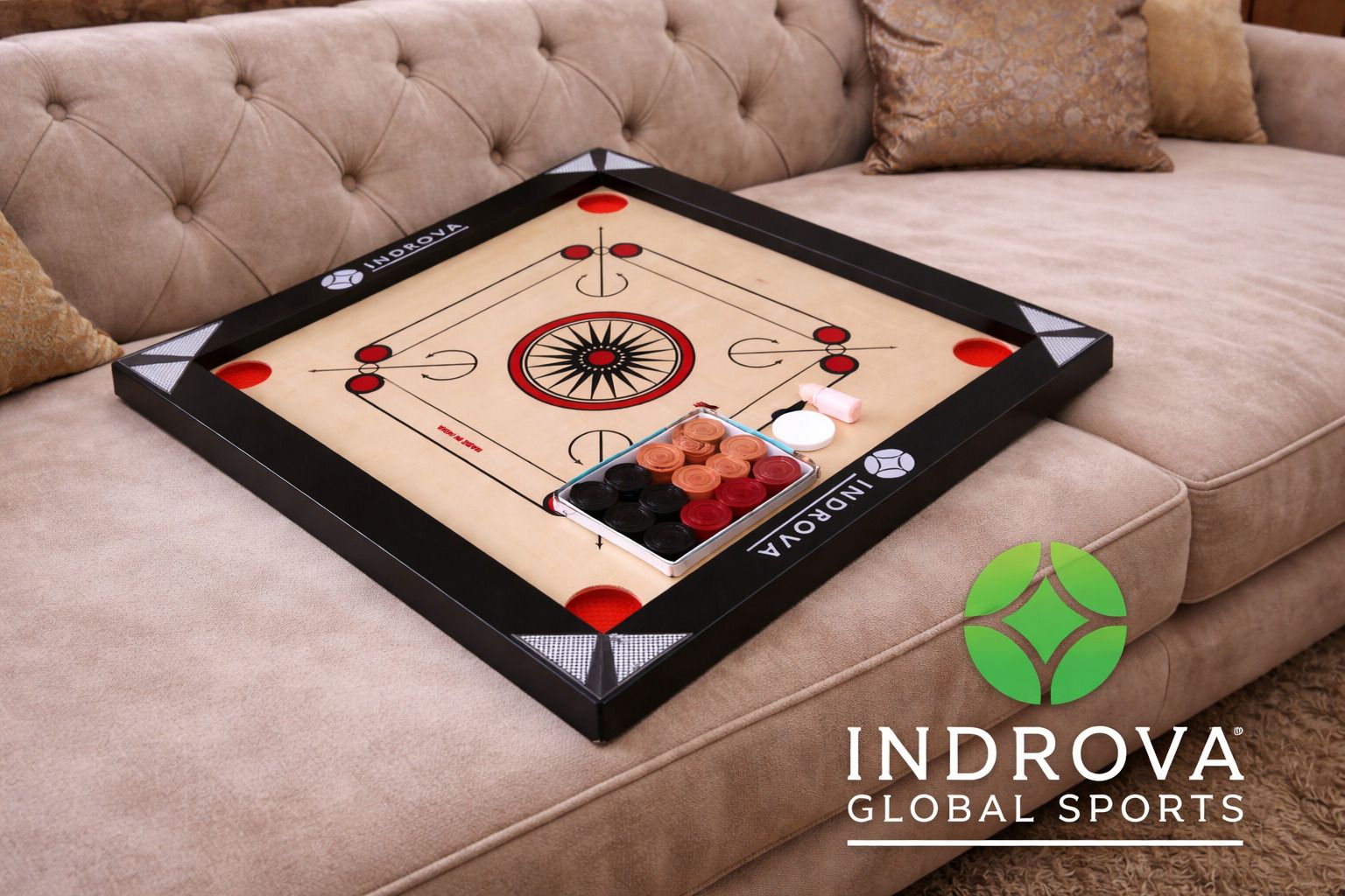 Carrom Board 20 Inch with 24 Pcs wood coins set, wooden carrom board 50 cm Carrom Board-image-2