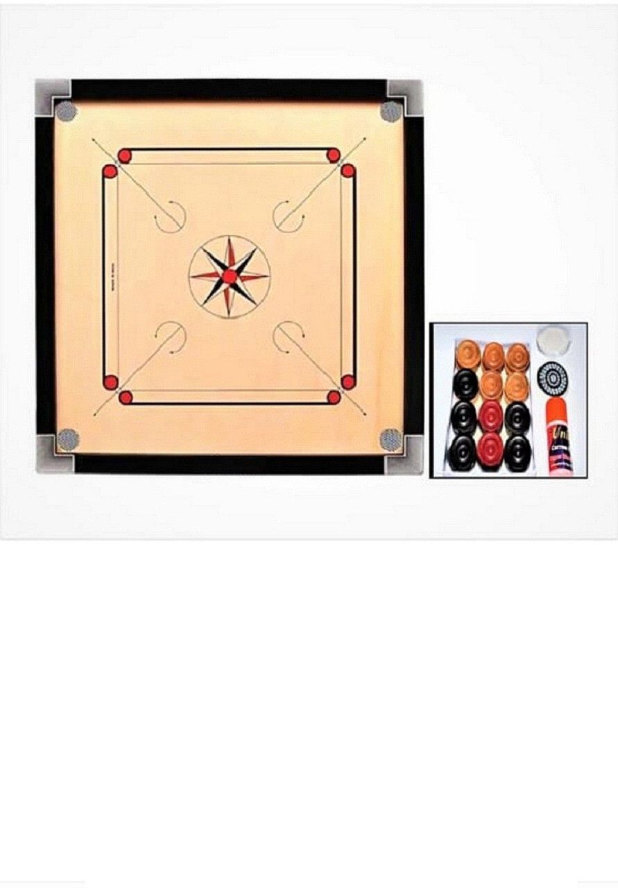 26 Inch Wooden Carrom Board with Coins, Striker & Powder | Indoor Game 1 cm Carrom Board-image-15