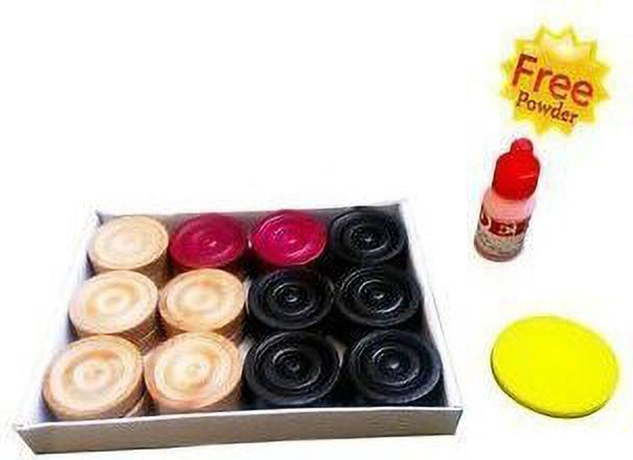 Carrom Coins Set with Powder & Striker | Smooth Finish Board Game Kit Carrom Pawns-image-13