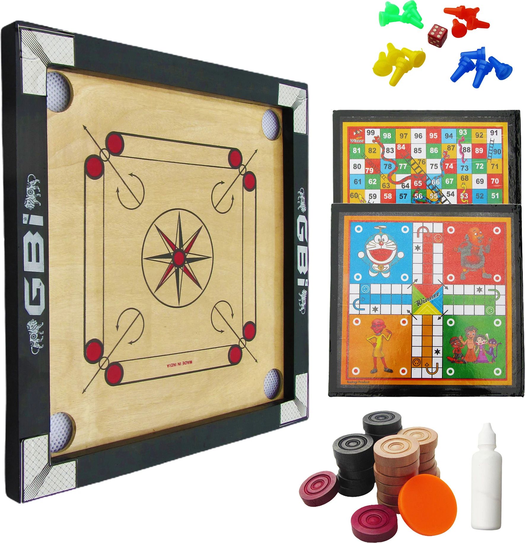 Graceful 20 inches with wooden coin and striker 40 cm Carrom Board-image-13