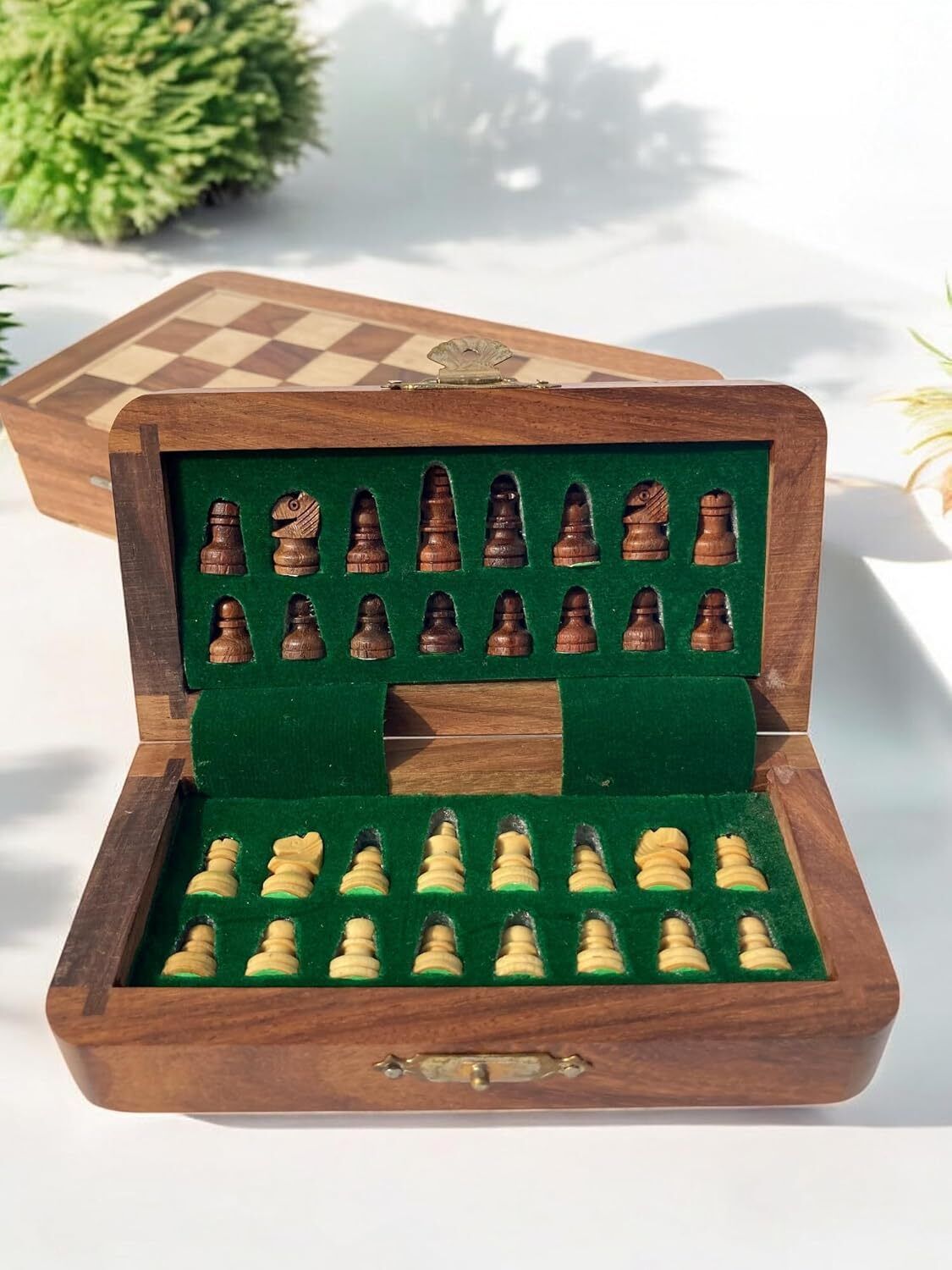 rural routes Wooden Foldable Chess Board - Rosewood Chessboard - Indoor Mind Game (7 Inch) 5 cm Chess Board-picture-36