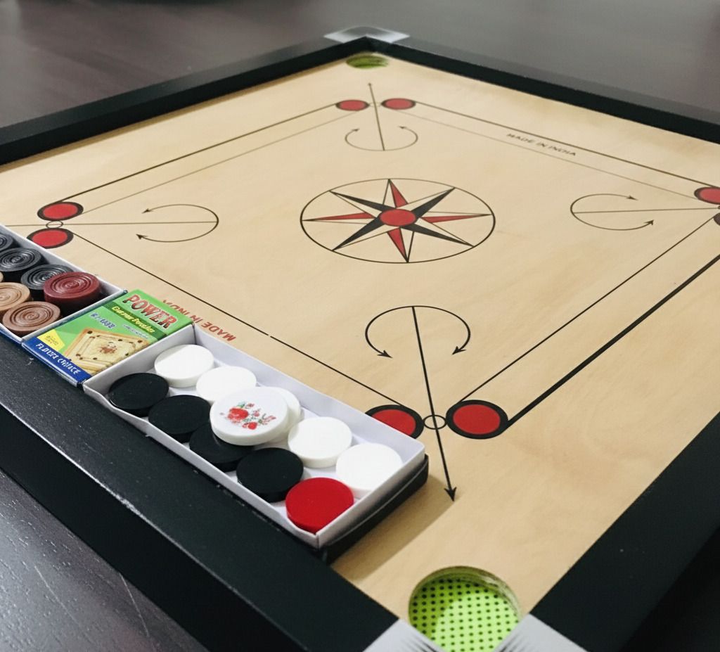 ssportshub 20 Inch Wooden Carrom Board with Coins, Striker & Powder | Smooth Finish 50 cm Carrom Board-picture-38