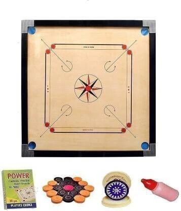 Wooden with Coins, Striker and Carrom Powder 20 inch 50 cm Carrom Board