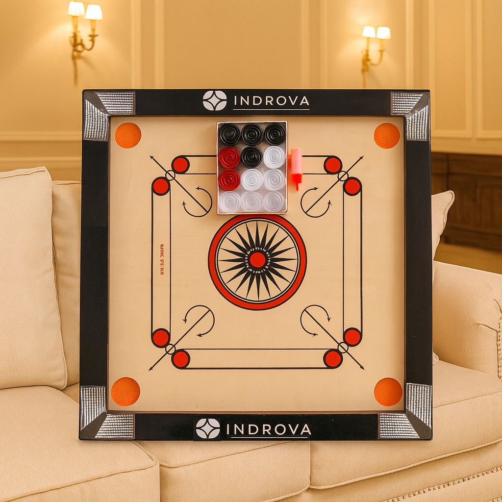 20 Inch Carrom Board Set with 24 Coins, Striker & Powder | Indoor Game for Kids 50 cm Carrom Board-image-49