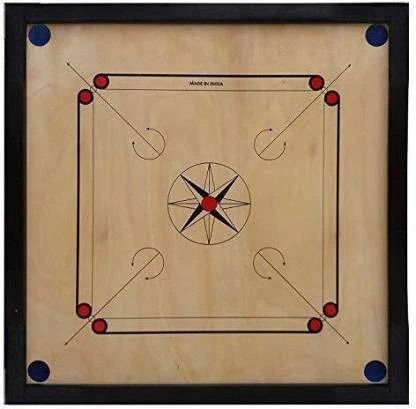 houseofcommon Carom board with Coins & Striker (Design May be vary) 26 inch (Multicolor) 45 cm Carrom Board-picture-22