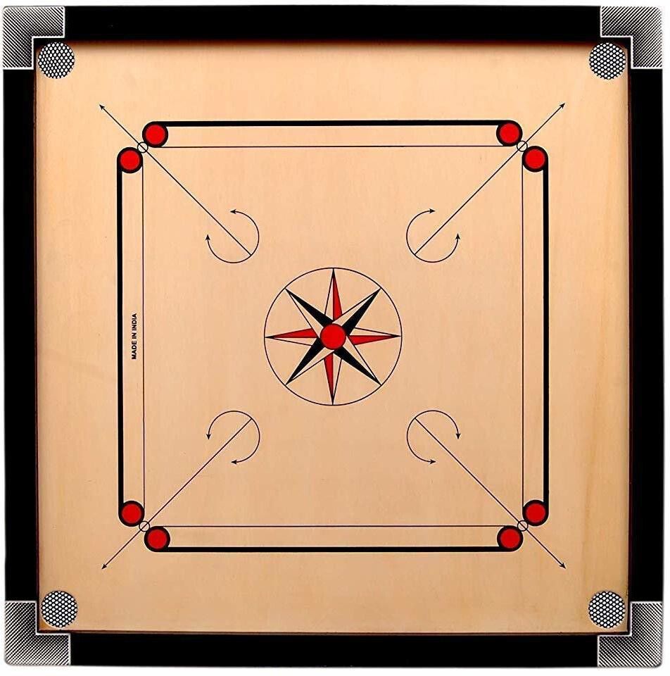 wwar Matte Finish Medium Carrom Board with Wooden Coins Striker Powder (26 x 26 Inch) 66 cm Carrom Board-picture-21