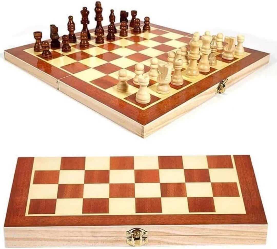 Wooden Chess Tournament Portable Folding Travel Chess Board Game 12 inchi 30 cm Chess Board