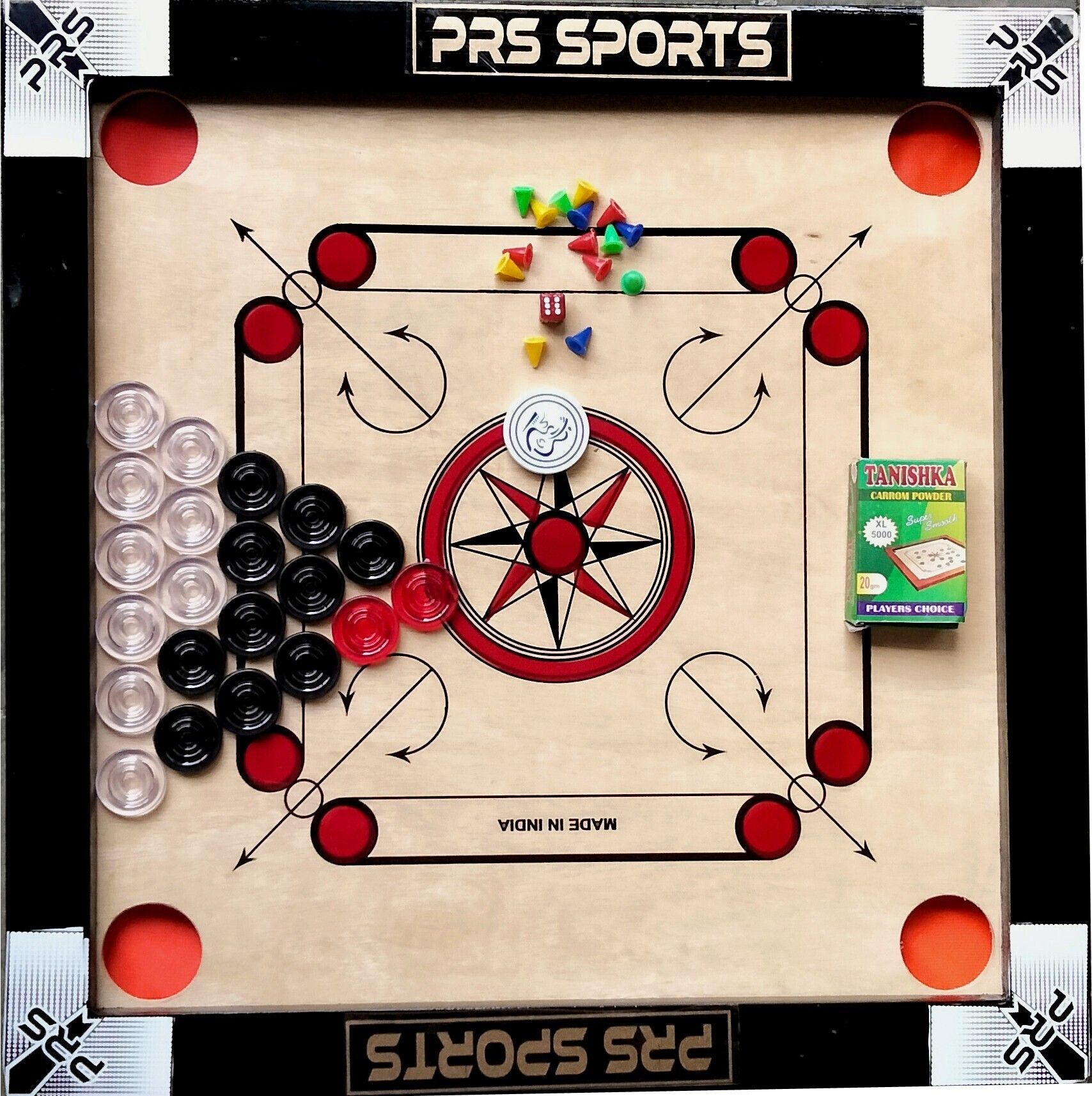 20x20 inch small carrom board combo pack . free ( ludo & snake ) 4 cm Carrom Board-image-27