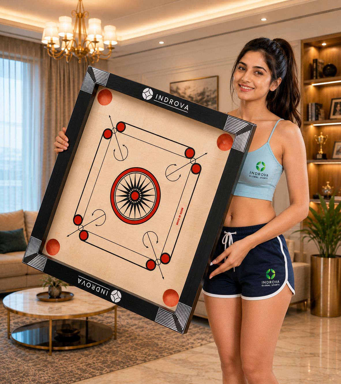 Carrom Board 20 inch small for kids with 24 Pcs Carrom Coins set 50 cm Carrom Board-image-32