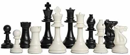 Super Strong Solid Complete Set of 32 Plastic Chess Pieces, 4 cm Surfing Board
