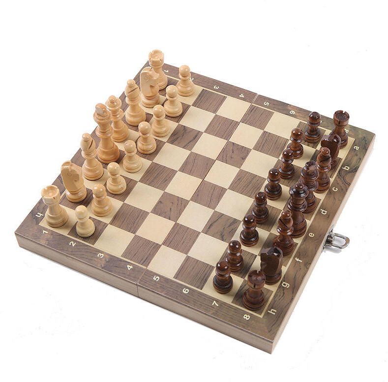 spocco 15x15Inch Wooden Folding Chess Set with 32 Wooden Pieces Board Game Set 01 8 cm Chess Board-picture-43
