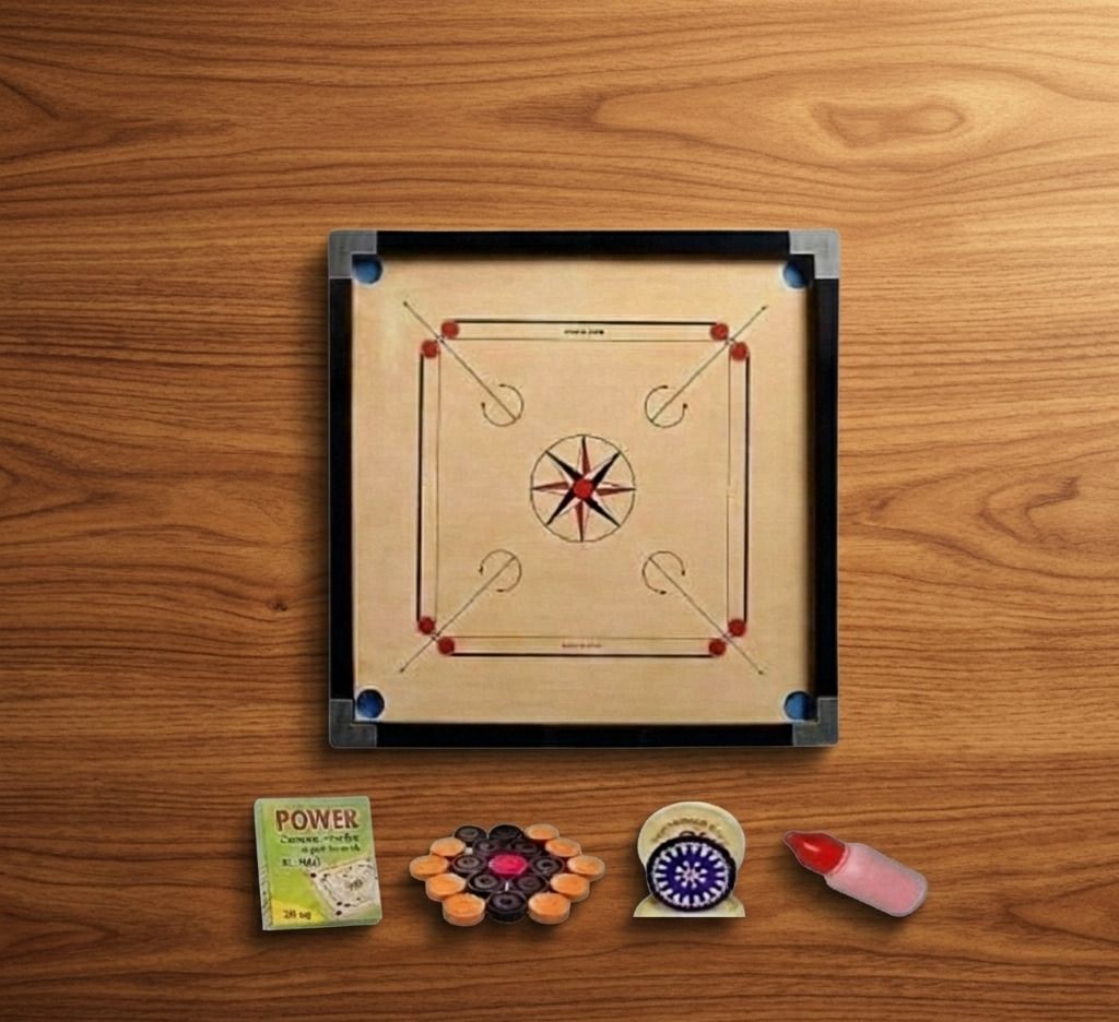 20 Inch Wooden Carrom Board for Kids & Family Indoor Game 5 cm Carrom Board-image-15