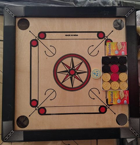 houseofcommon 20 inch. carom.&coins.. and.striker (black) Carrom .Board 56 cm Carrom Board-picture-21