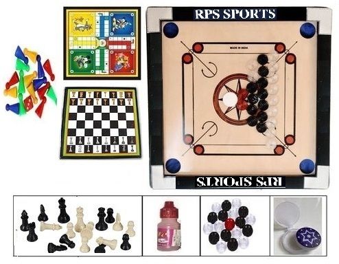 Small 20 Inch combo Pack ( Free Chess & ludo, 24 Crystal Coin, Striker & Powder 51 cm Carrom Board-image-26