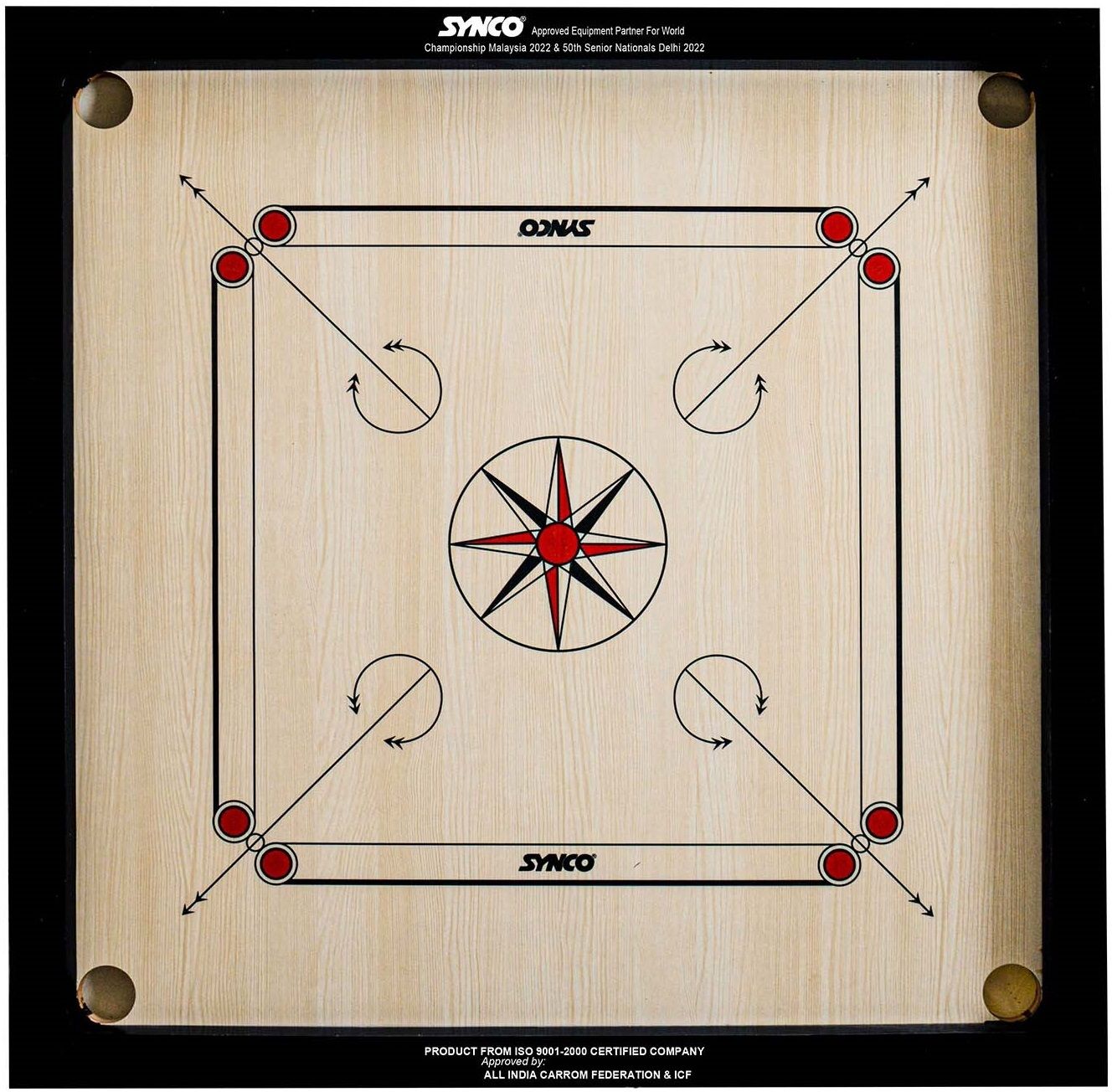 synco 27 inch Chakri Carrom Board For Kids|4mm Surface Thickness, 3.8 cm Carrom Board-picture-11
