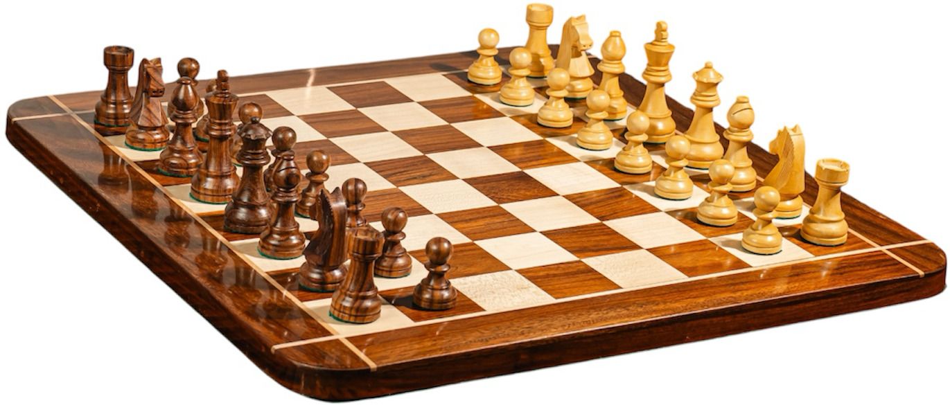 boss handicrafts 3.75” German knight wooden chess with 21” wooden chessboard 56 cm Chess Board-picture-40