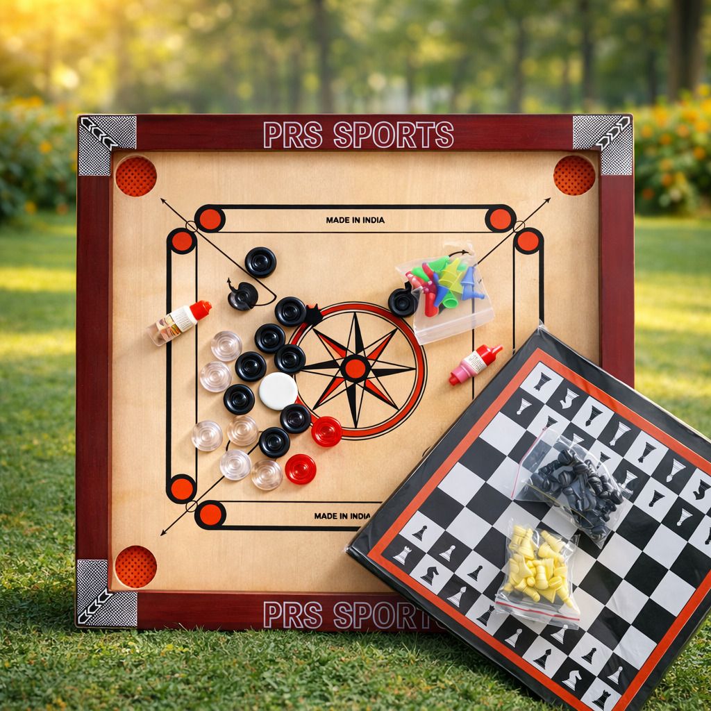 20X20 INCH SMALL SIZE CARROM WITH 24 pcs COIN WITH CHESS . 3 cm Carrom Board-image-15