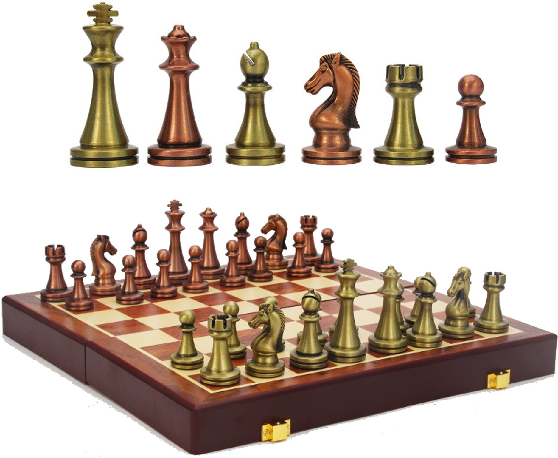 tlismi Metal International Premium Retro Brass Set 29 cm Chess Board-picture-5