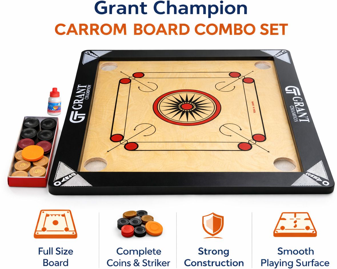 grant Glossy Finish 20inch Small size Carrom Board with Wooden Coin and Striker,Powder 50 cm Carrom Board-picture-4