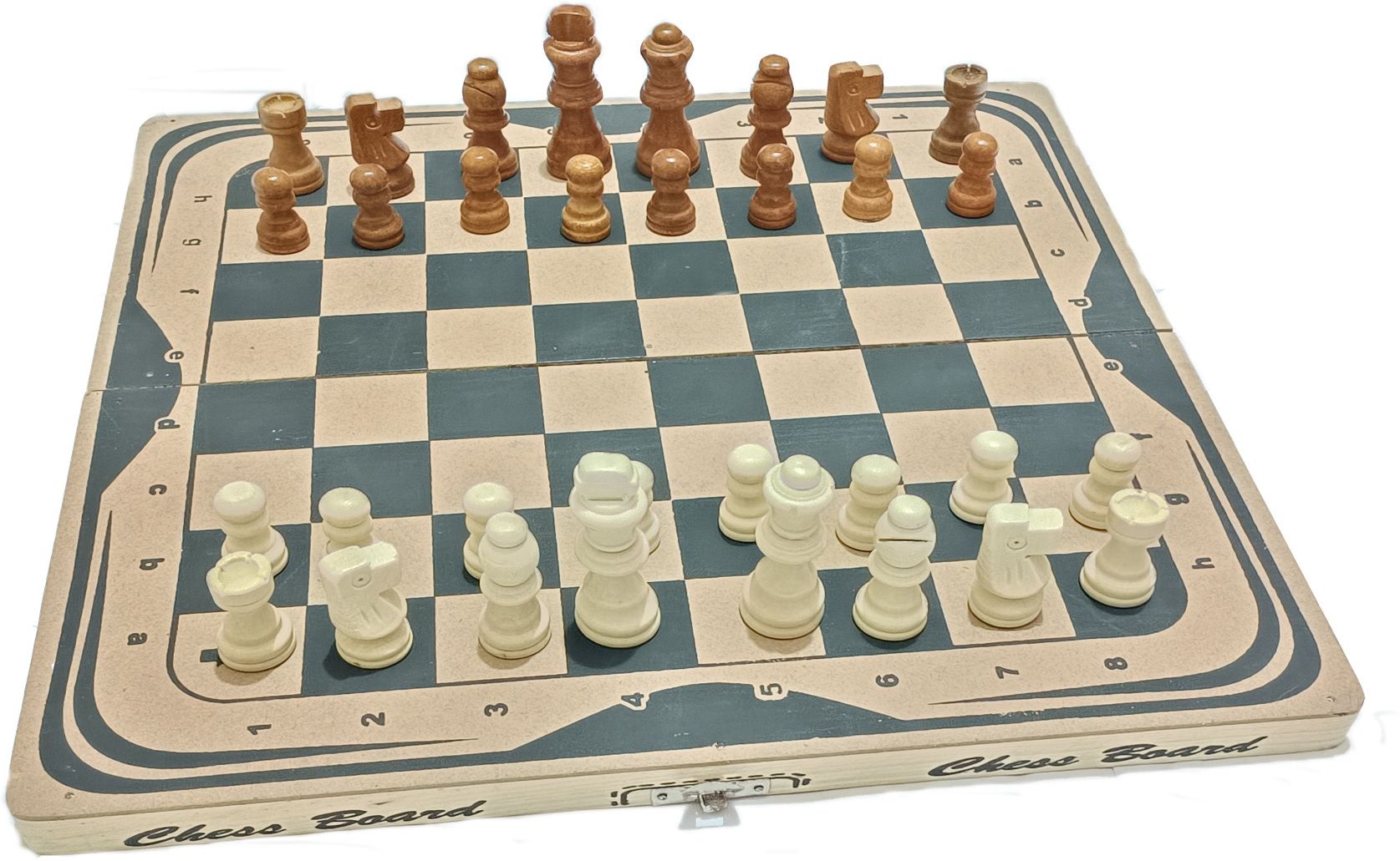grant 12inch Wooden Folding Chess board with 32 wooden Pieces 3 cm Chess Board-picture-0