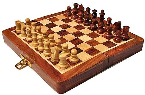 forgesy Wooden Carrom Board Coins - 9 Black + 9 White + 2 Red - 20 Pieces 12 cm Chess Board-picture-31