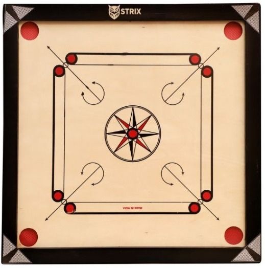 strix 20-Inch Wooden Carrom Board | Compact Design for Home Use & Casual Play 50 cm Carrom Board-picture-14