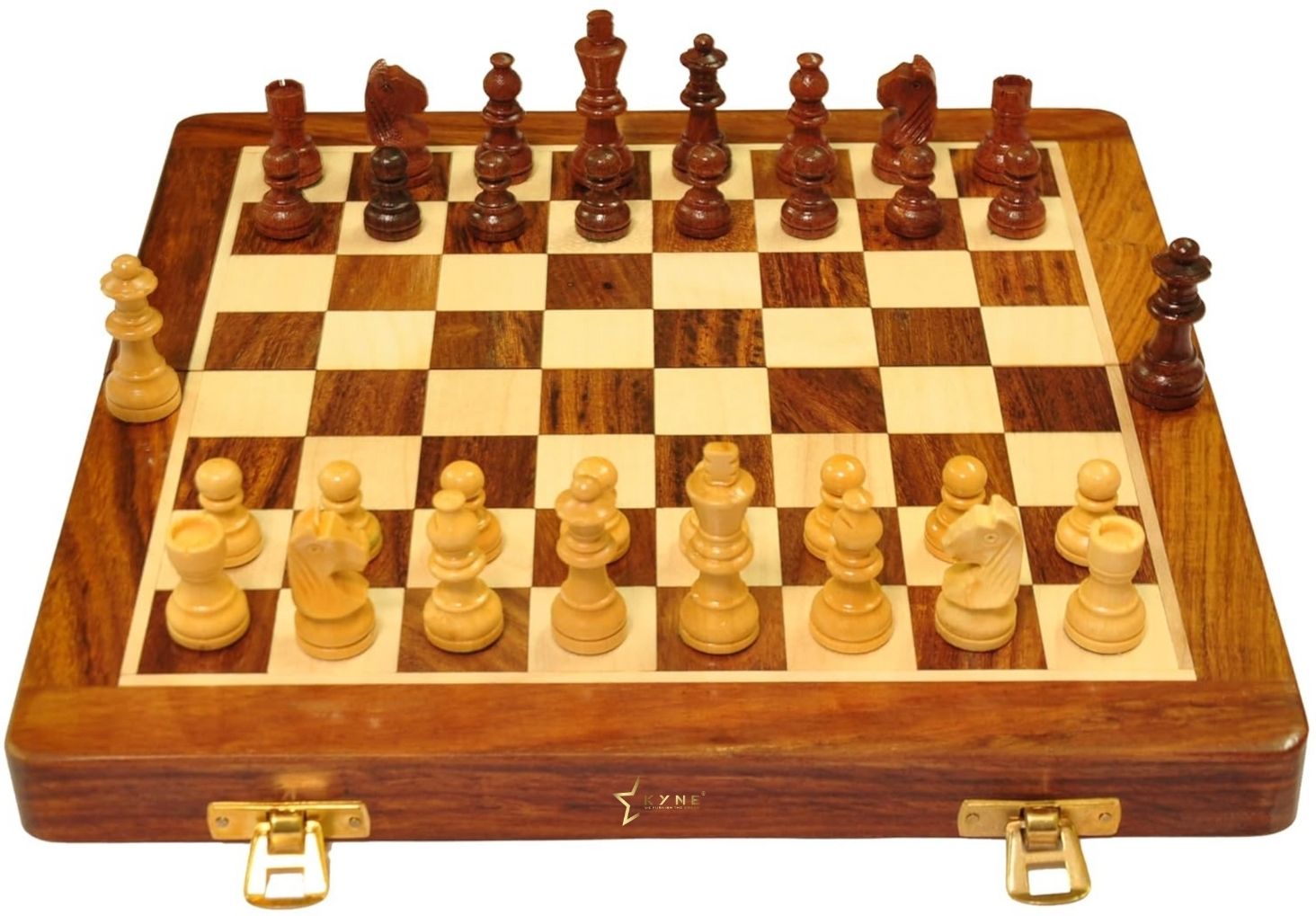 Wooden Magnetic Chess Board (10x10 Inches)| Travel-Friendly for Kids & Adults 25.5 cm Chess Board