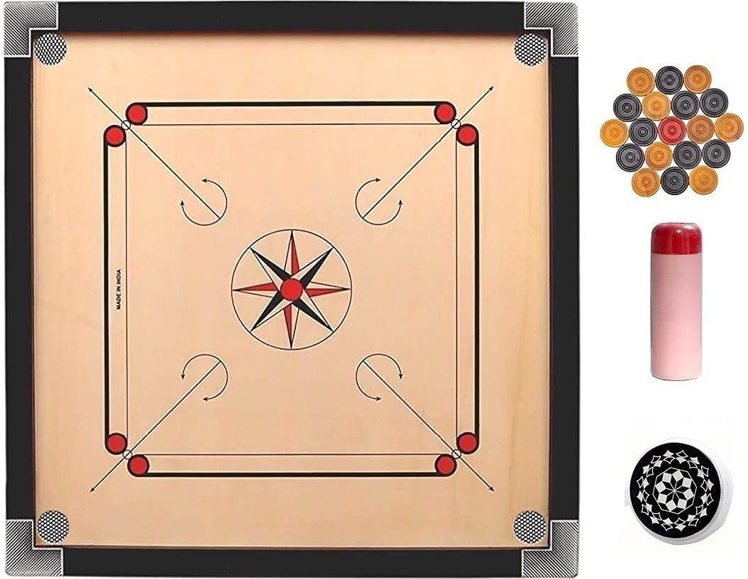 fitdex Large Carrom Board 32 inch with Premium wooden coins 81.28 cm Carrom Board-picture-43