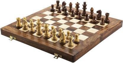Wooden Handcrafted Folding Chess Set 12 inch Board Game Accessories 6 cm Chess Board-image-14