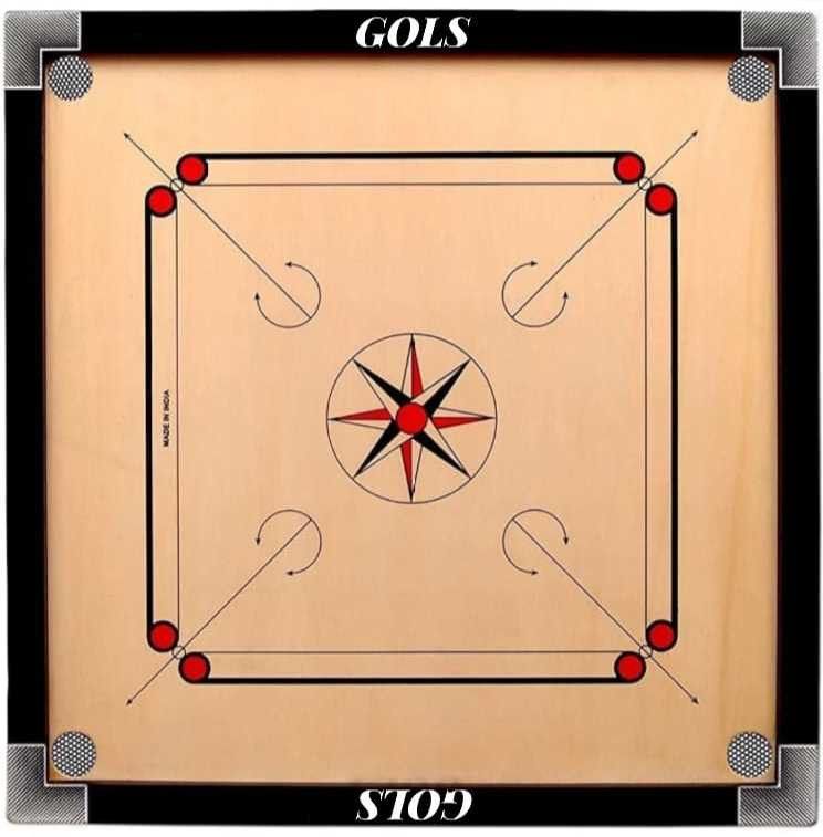 gols Wood Carrom Board Small Size 20X20Inch with 1set coins,striker & powder 8 cm Carrom Board-picture-19