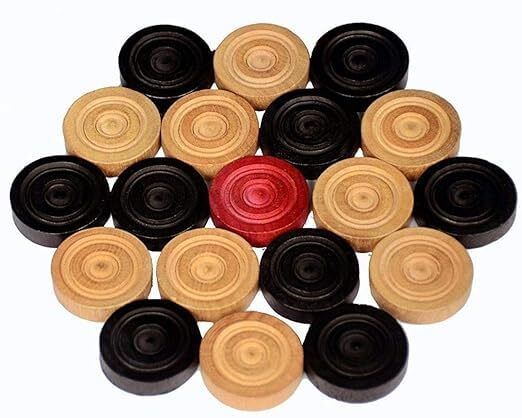 Wooden Carrom Board Coins - 9 Black + 9 White + 2 Red - 20 Pieces 15 cm Carrom Board-image-48