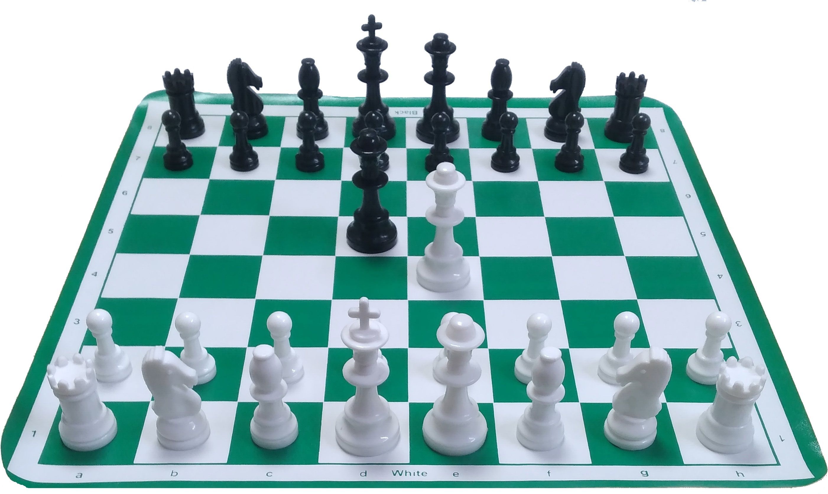 tima 17'' x 17'' Tournament Chess Vinyl Foldable (With TWO EXTRA QUEENS) Green 3.5 cm Chess Board-picture-6