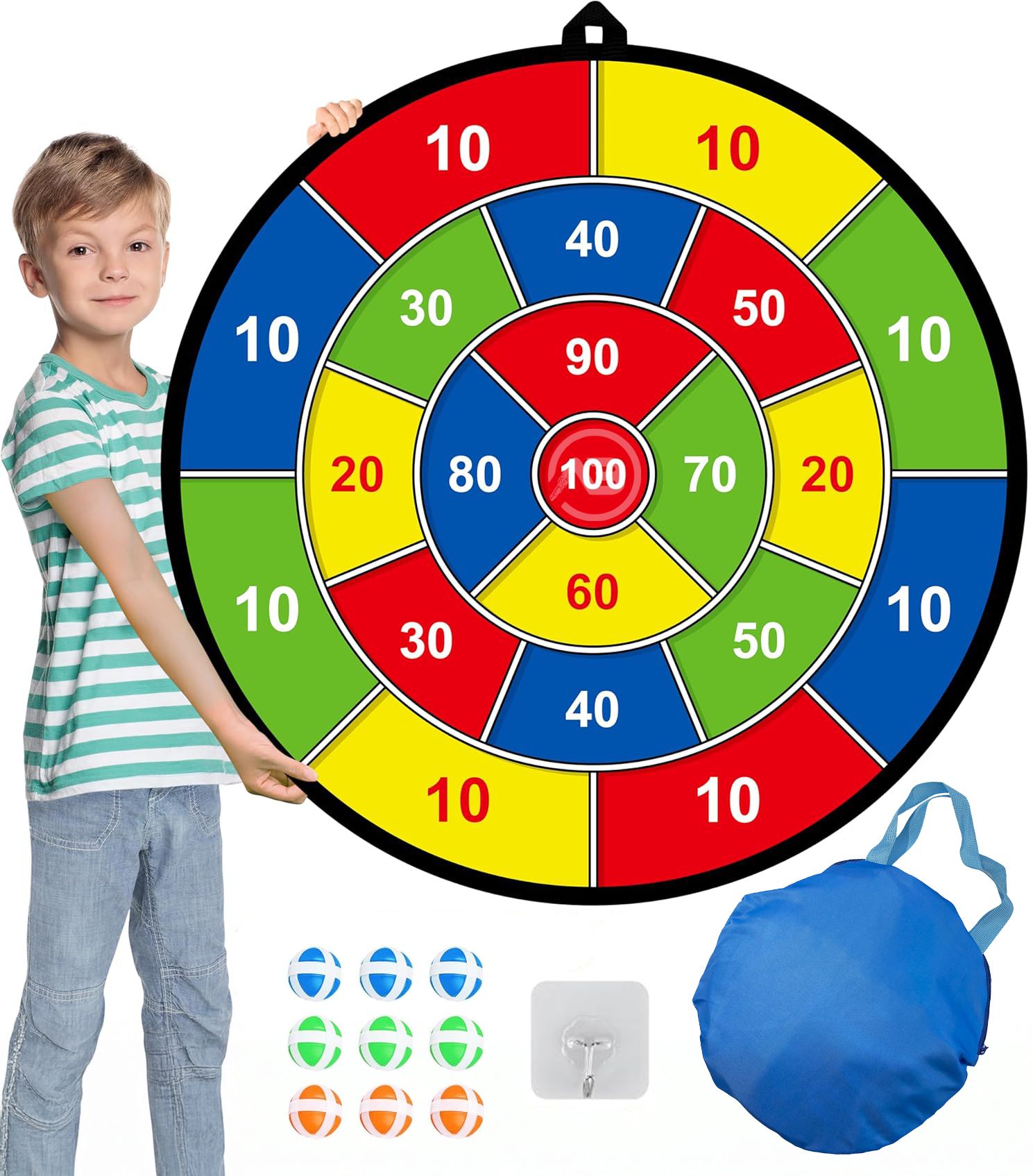 29" Inch Foldable Dart Board Ballgame with Sticky Balls for Kids With Carry Bag 73 cm Dart Board-image-27